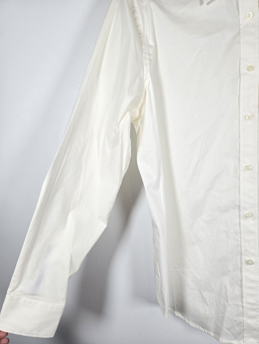 NEW Lauren Ralph Lauren Embroidered Crest Ivory Long Sleeve Button Down Top XL - Picture 9 of 16